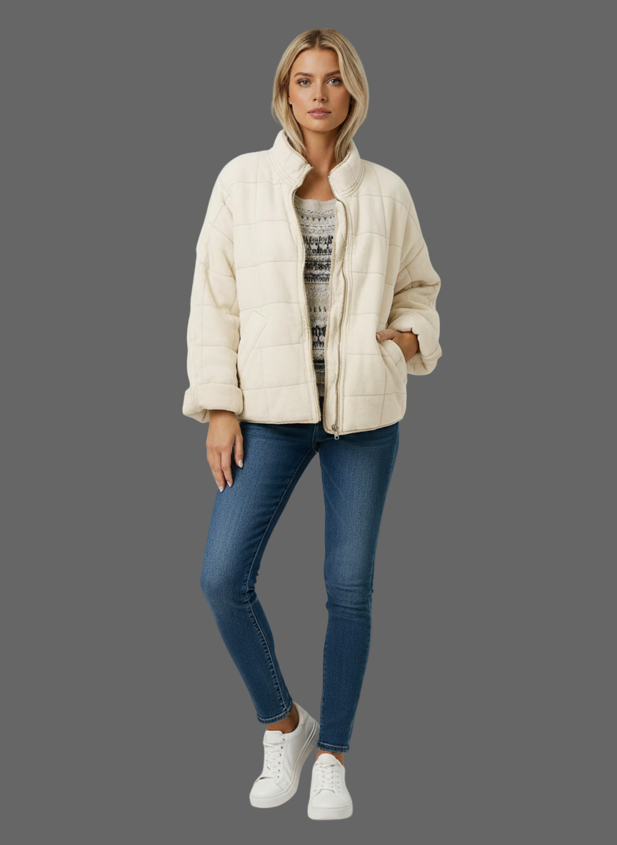 Gewatteerde Bomberjas Met Opstaande Kraag