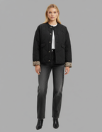 Gevoerde Bomberjack – Leopardmanchetten Detail