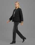 Gevoerde Bomberjack – Leopardmanchetten Detail