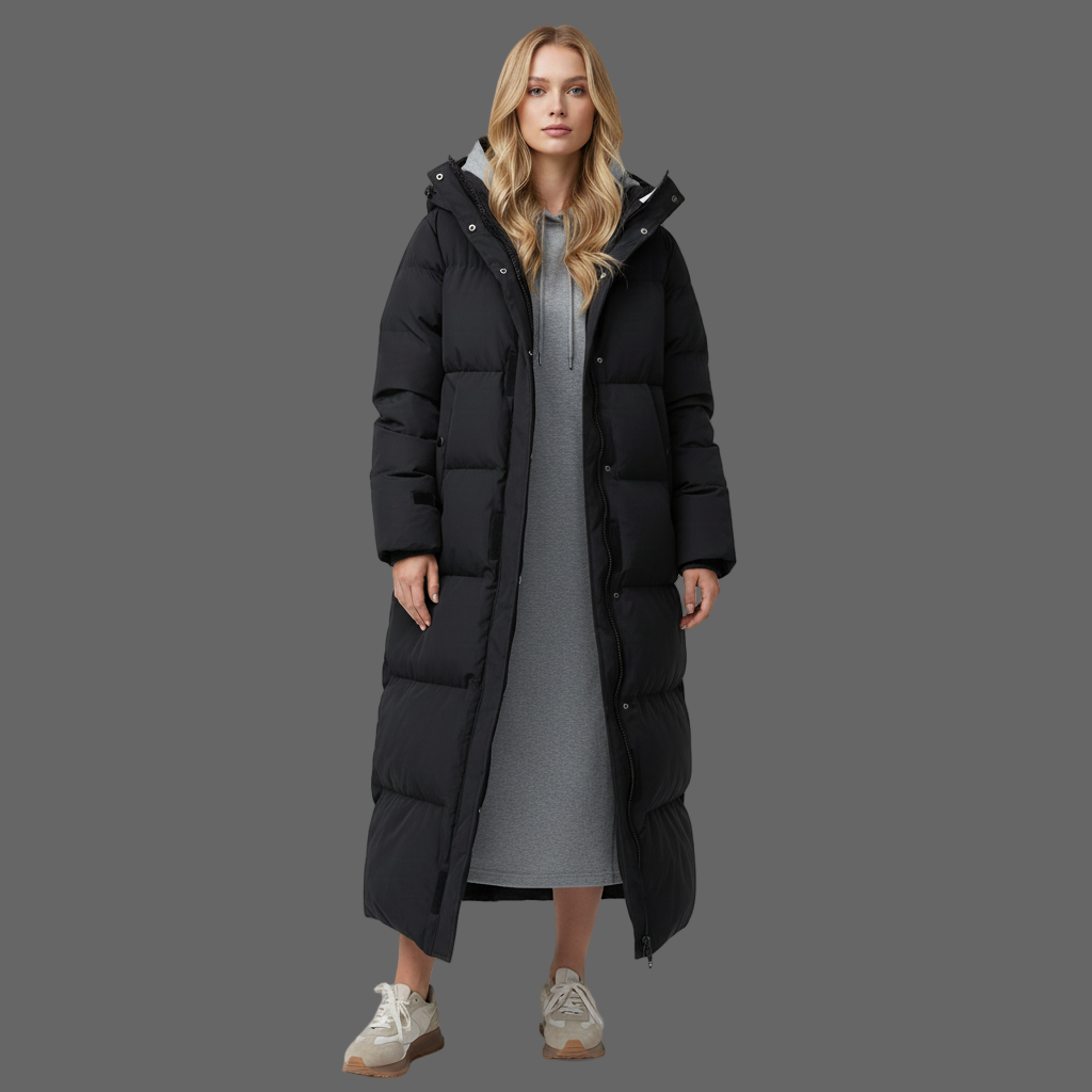 Extra Lange Pufferjas – Donsgevuld & Winddicht