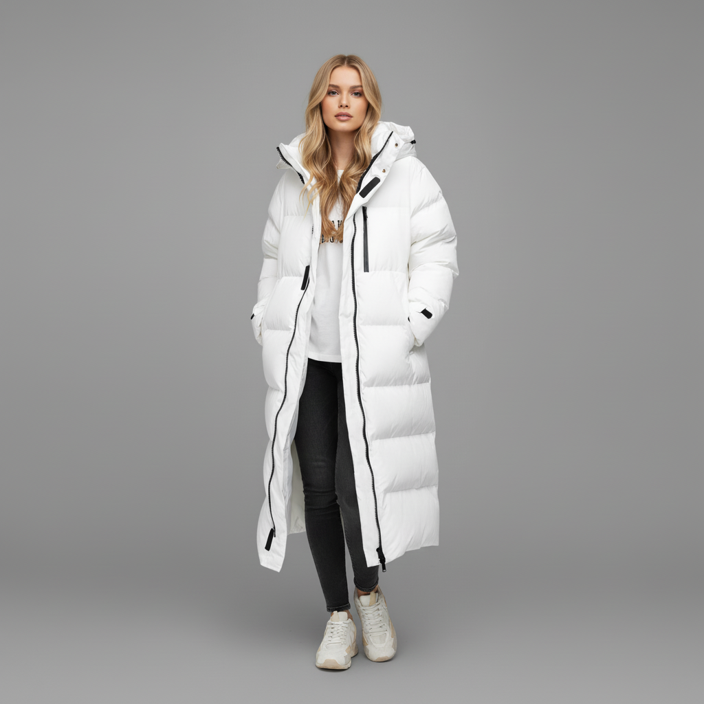 Extra Lange Pufferjas – Donsgevuld & Winddicht