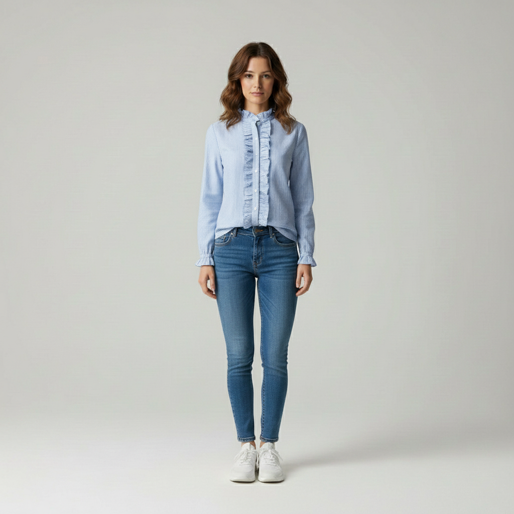 Emora Nova - Casual Chic Dames Blouse met Ruffle Detail