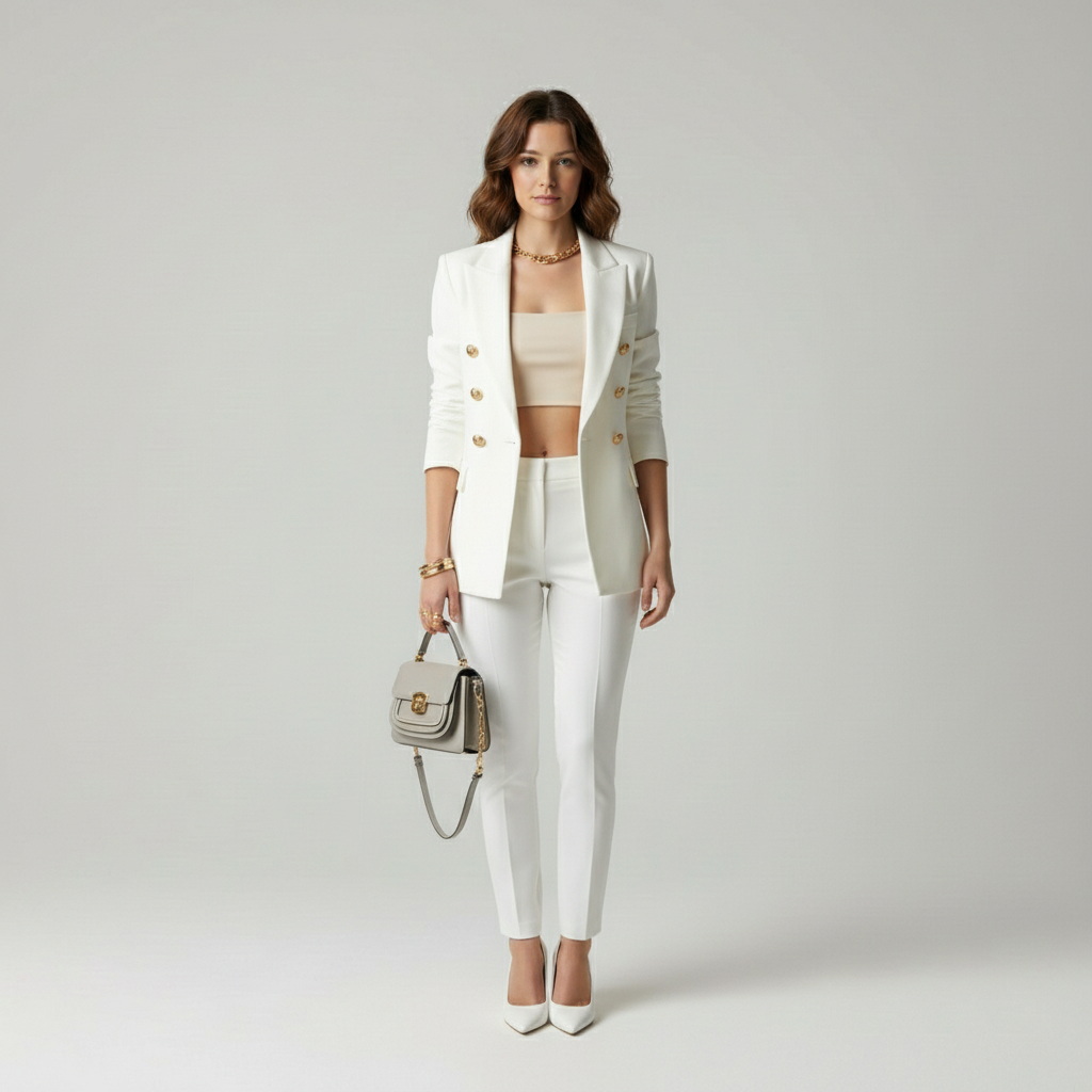 Luna I Elegante Dames Blazer met Goudkleurige Knopen