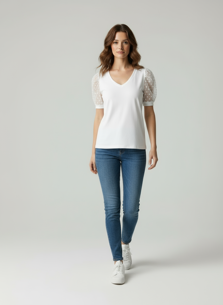 Emora Nova - Dames Elegante Pofmouw Top