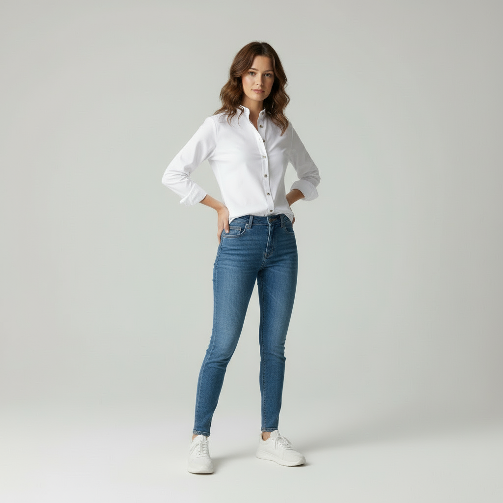 Emora Nova - Moderne Vrouw Blouse met Opstaande Kraag