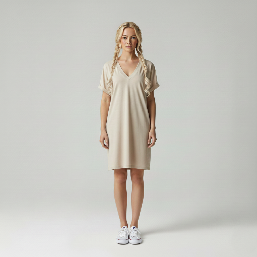 Emora Nova - Casual Dames Jurkshirt met V-hals