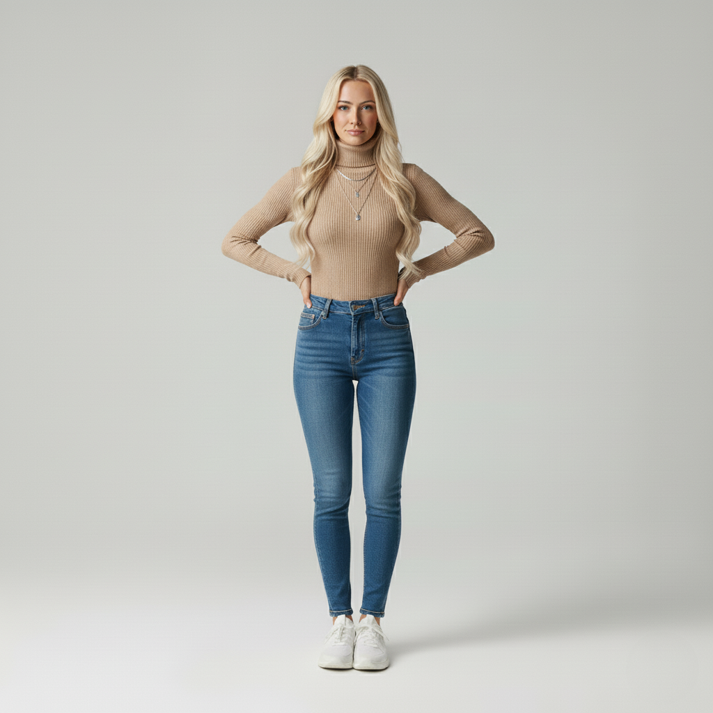 Emora Nova - Moderne Dames Gebreide Top met Rolkraag - Herfst/Winter