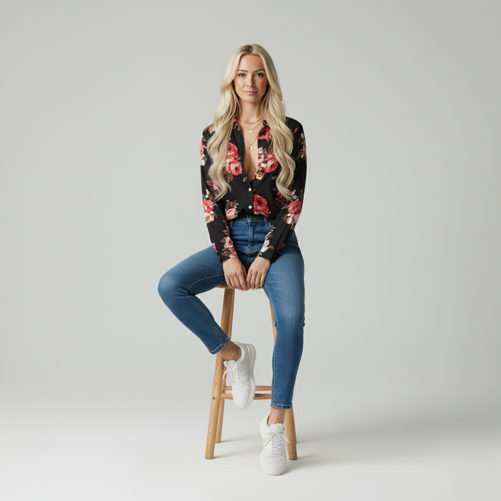 Emora Nova - Moderne Vrouw Bloemprint Blouse - Casual