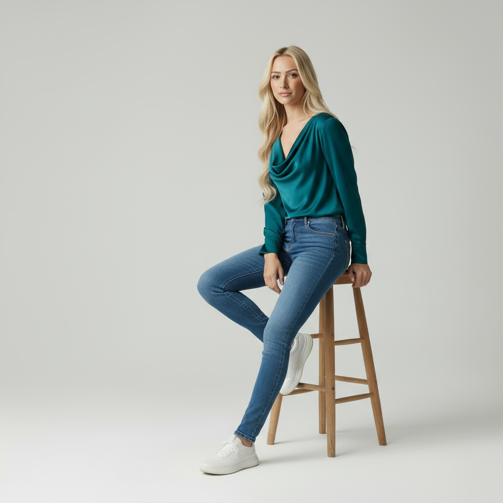 Emora Nova - Elegante Dames Blouse met Cowl Nek