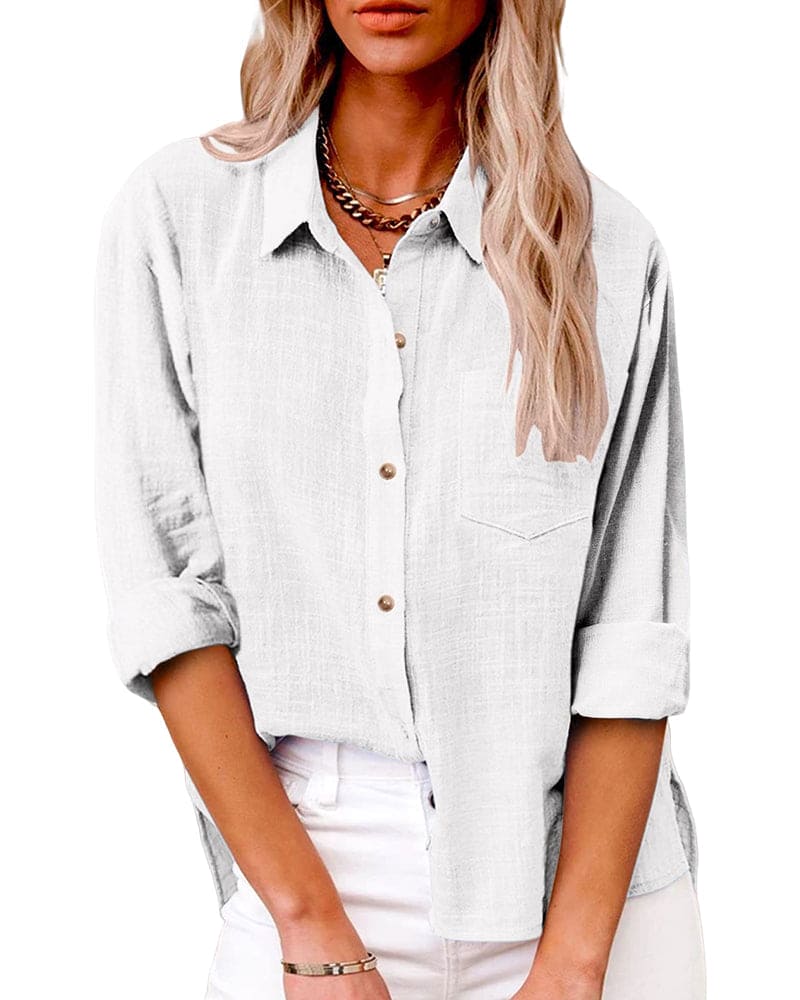 Emora Nova - Casual Vrouwen Linnen Blouse