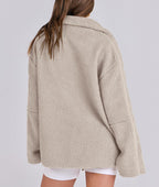 Oversized Fleece Jack met Hoge Kraag