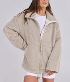 Oversized Fleece Jack met Hoge Kraag
