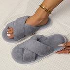 Emora Nova - Luxe Dames Pantoffels met Open Teen - Zacht Pluche