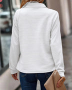 Jumper - Half Zip V Neck And Adjustable Neckline Easy On