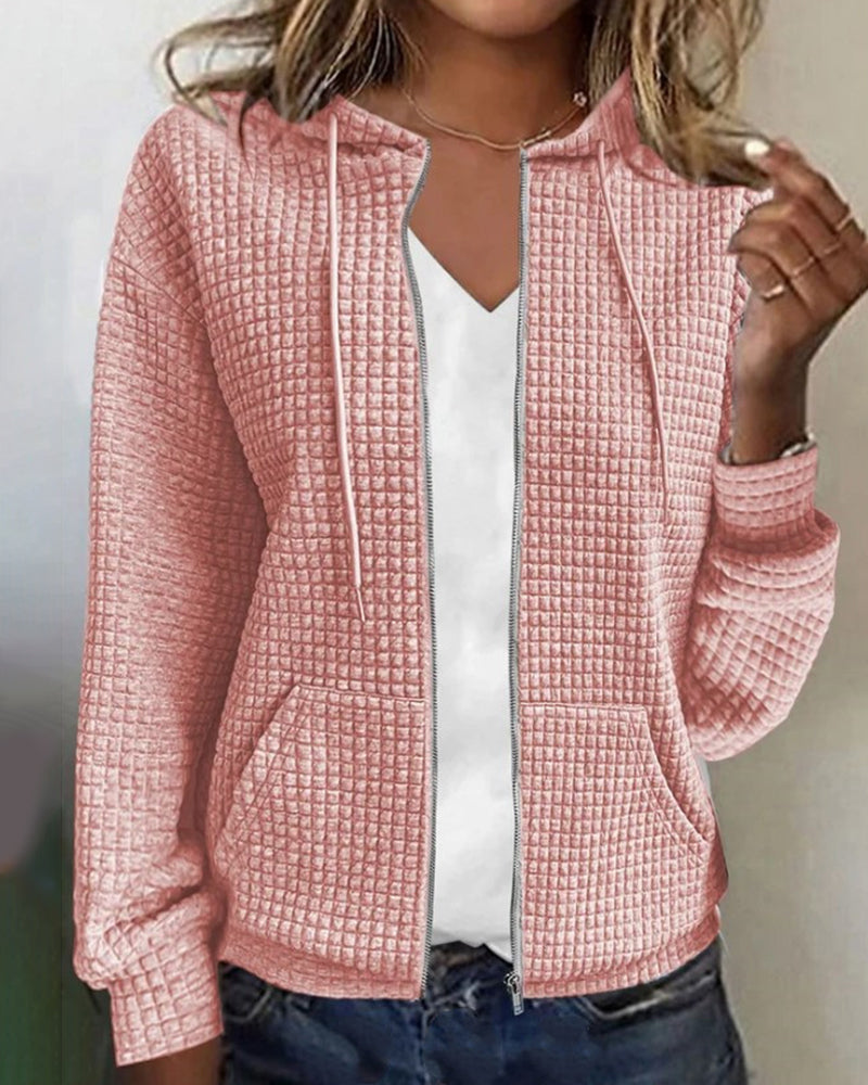 Monique | Casual vest met zakken en koorden in de kleur Roze voor dames in stijl ideaal voor de herfst.