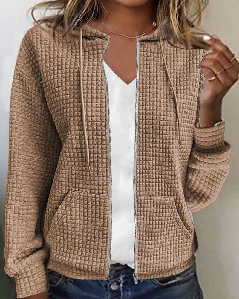 Monique | Casual vest met zakken en koorden in de kleur Khaki voor dames in stijl ideaal voor de herfst.