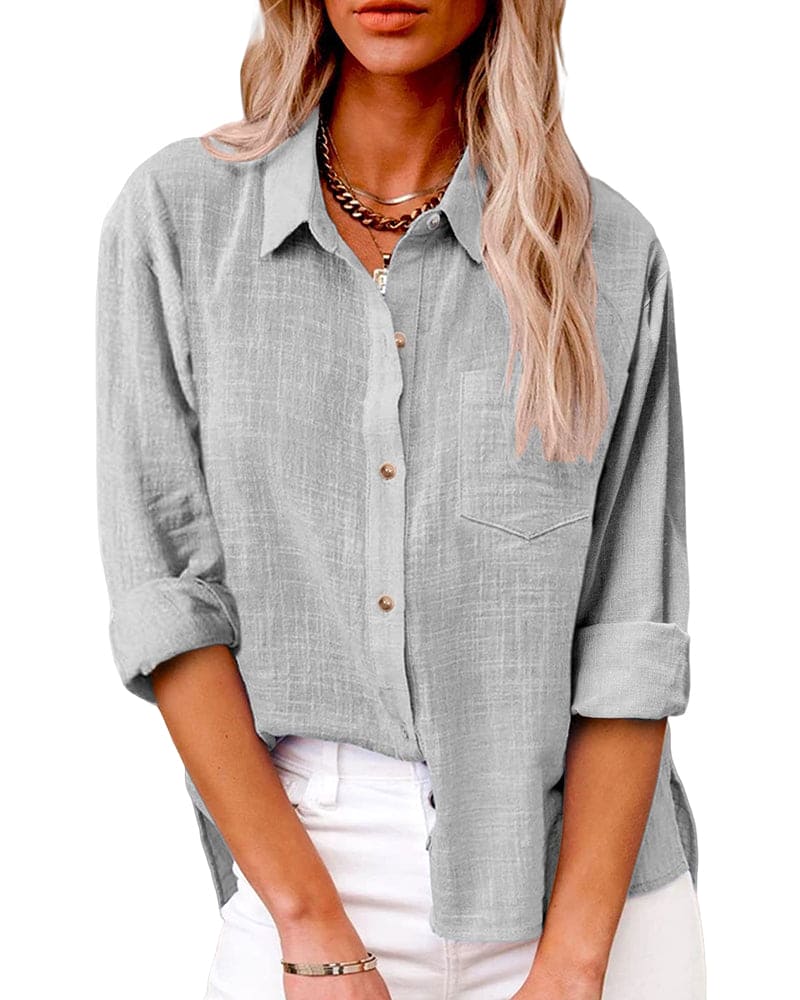Emora Nova - Casual Vrouwen Linnen Blouse