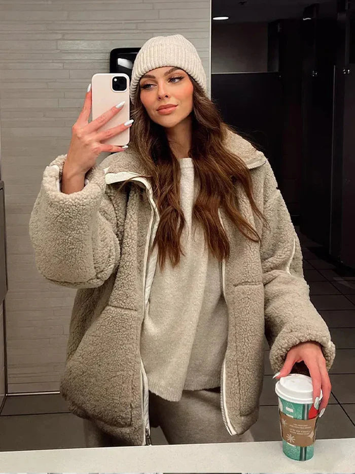 Emora Nova - Hedendaagse Vrouwen Oversized Fleece Jas - Winter