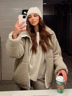 Emora Nova - Hedendaagse Vrouwen Oversized Fleece Jas - Winter