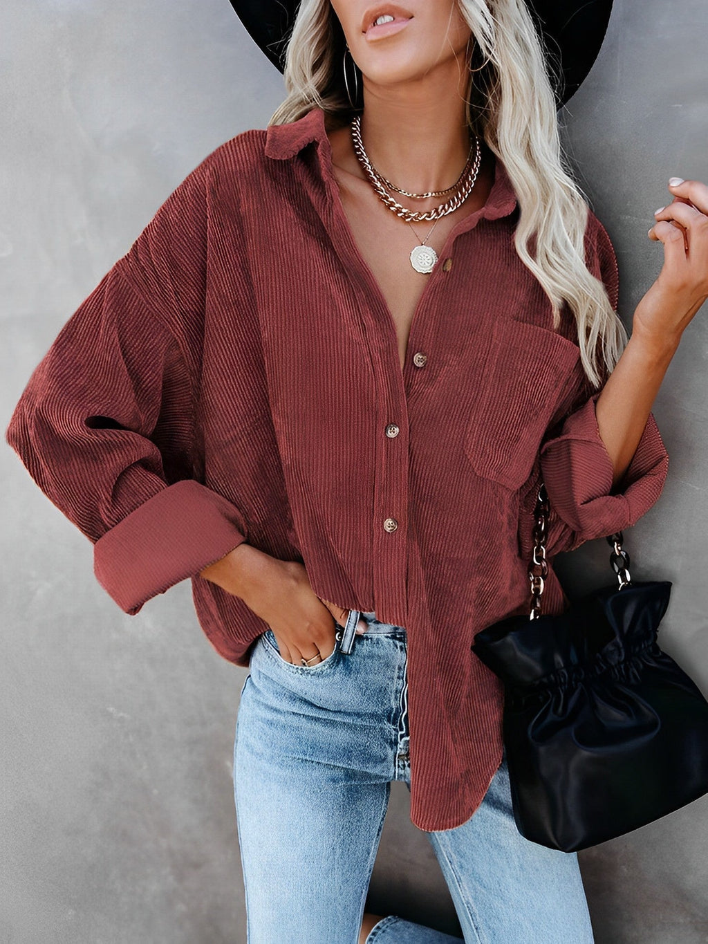 Emora Nova - Casual Chic Korduroy Blouse - Herfst