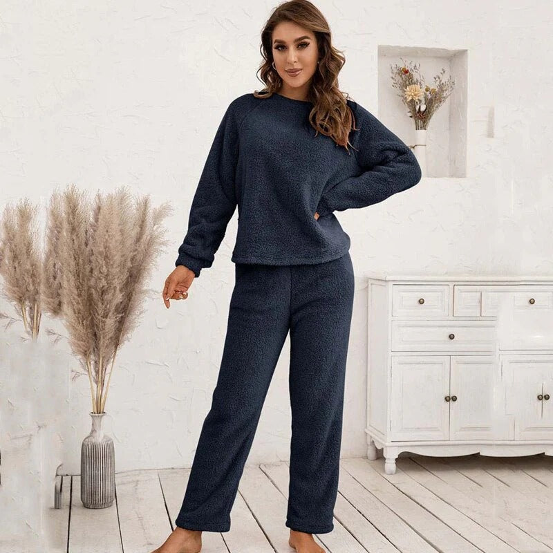 Fluffy Teddy Loungewear Set – Zachte Trui en Broek