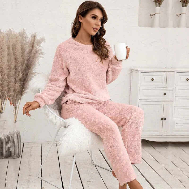 Fluffy Teddy Loungewear Set – Zachte Trui en Broek