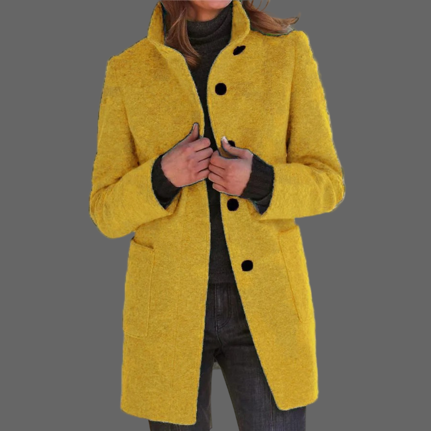 Lotte | Winddichte damesmantel met opstaande kraag in de kleur Bruin voor dames in Outdoor stijl ideaal voor de herfst.