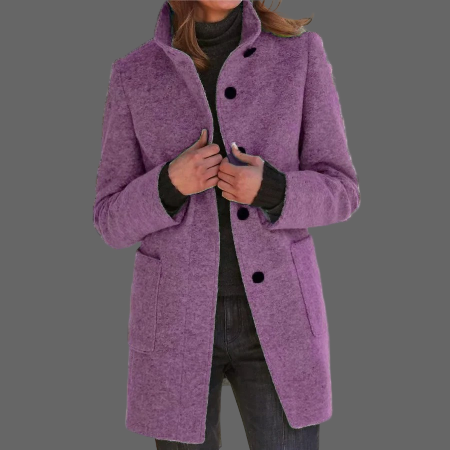 Lotte | Winddichte damesmantel met opstaande kraag in de kleur Paars voor dames in Outdoor stijl ideaal voor de herfst.