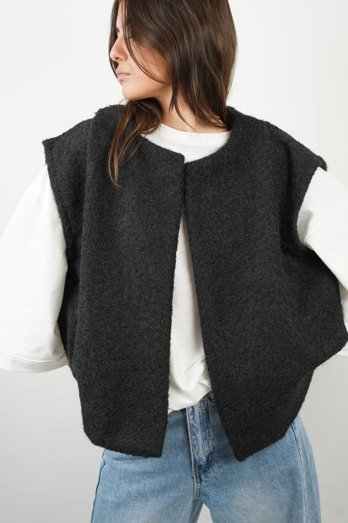Textuur Vest – Luxe Mohairmix met Oversized Pasvorm