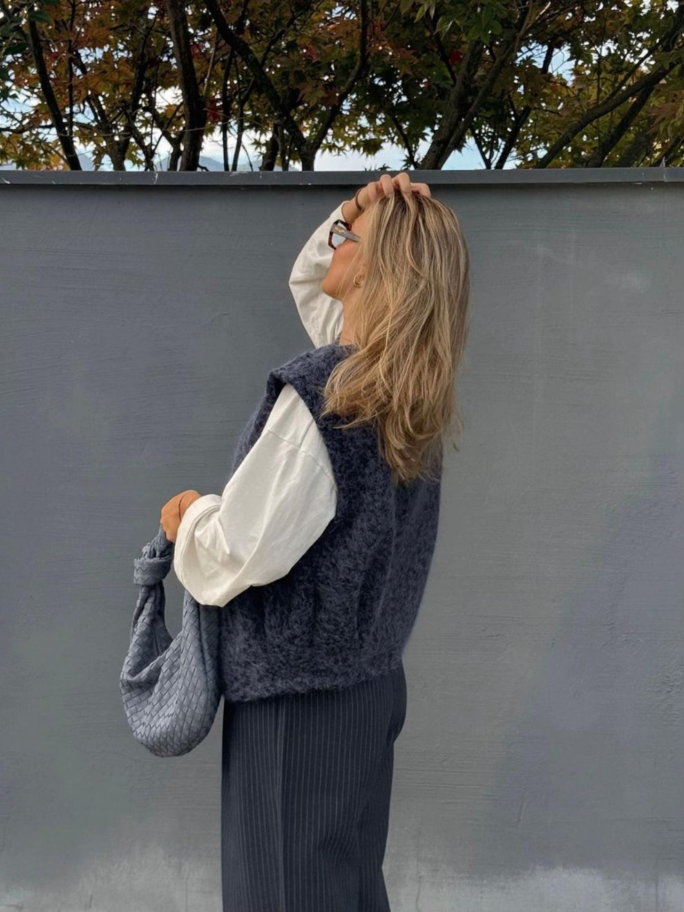 Textuur Vest – Luxe Mohairmix met Oversized Pasvorm