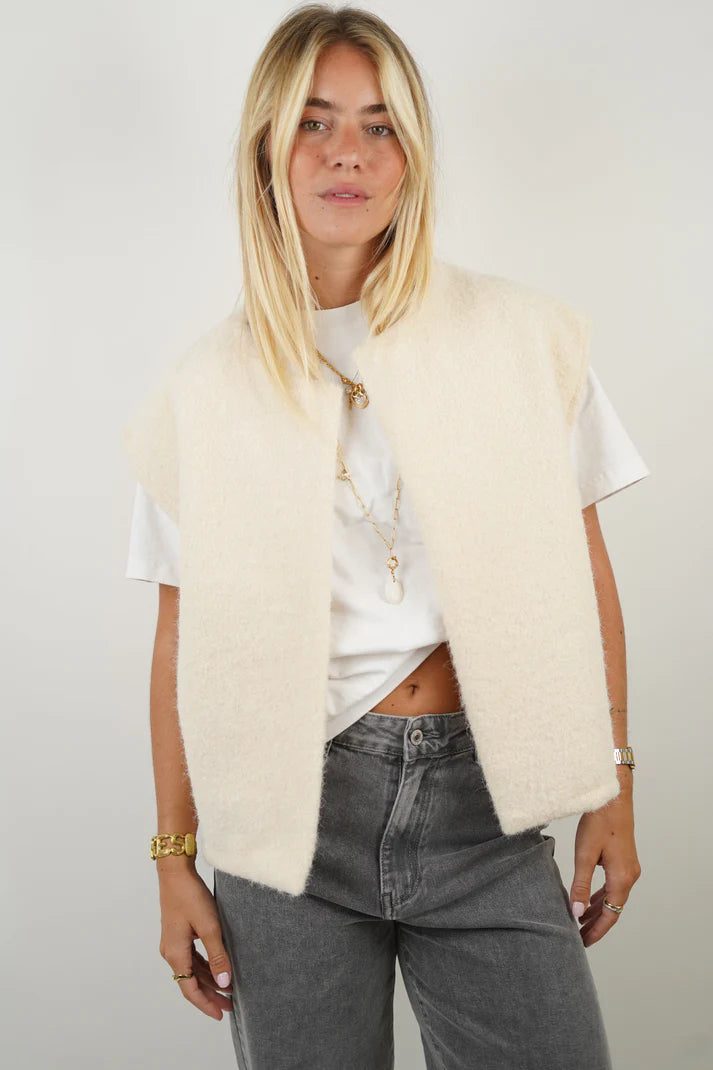 Textuur Vest – Luxe Mohairmix met Oversized Pasvorm