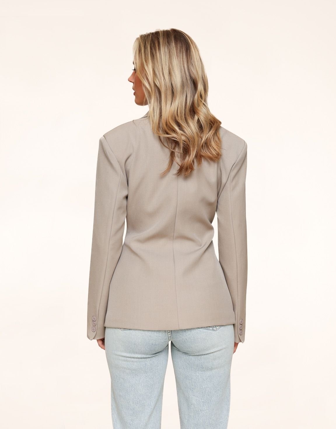 Taupe Classic Getailleerde - Blazer - Olivia & Kate