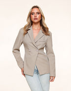 Taupe Classic Getailleerde - Blazer - Olivia & Kate