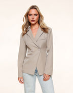 Taupe Classic Getailleerde - Blazer - Olivia & Kate