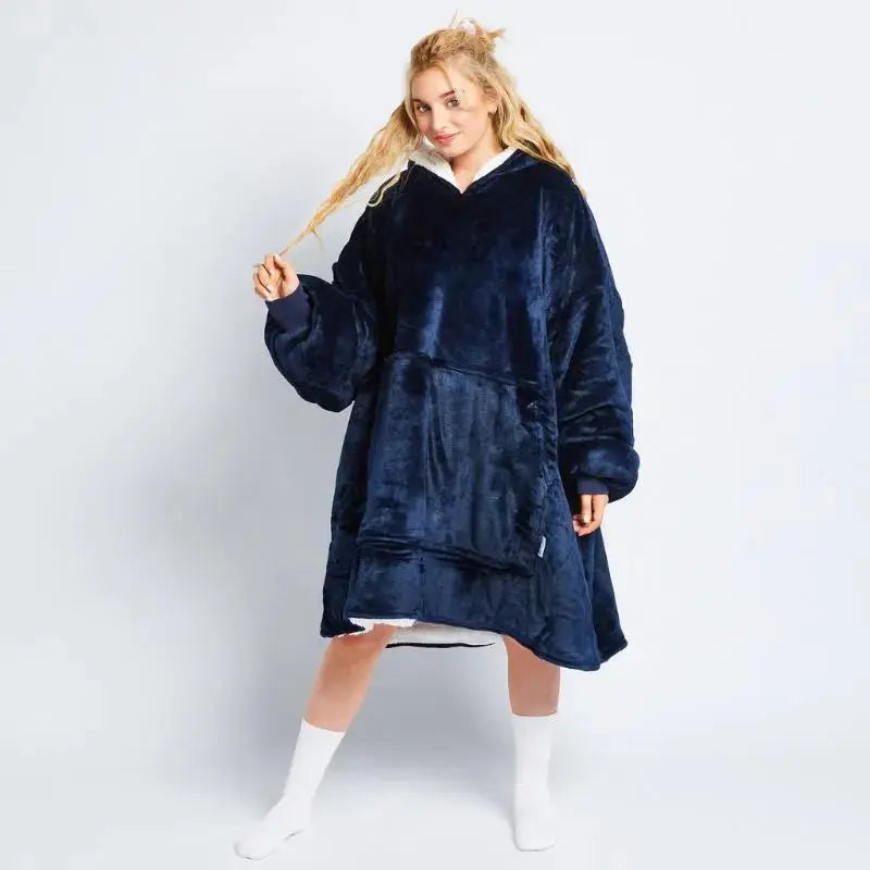 Oversized Fleece Deken Hoodie – Pluche Sherpa Voering