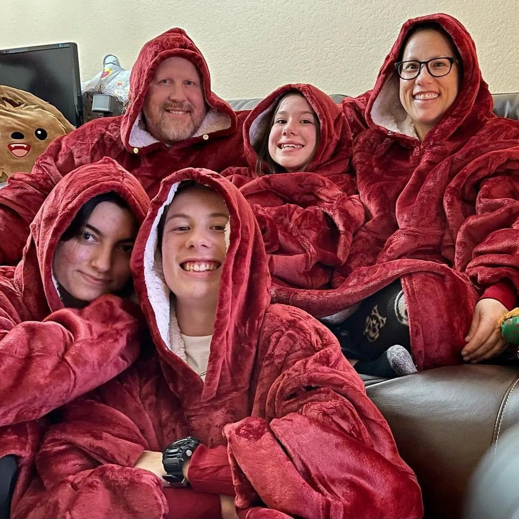 Oversized Fleece Deken Hoodie – Pluche Sherpa Voering