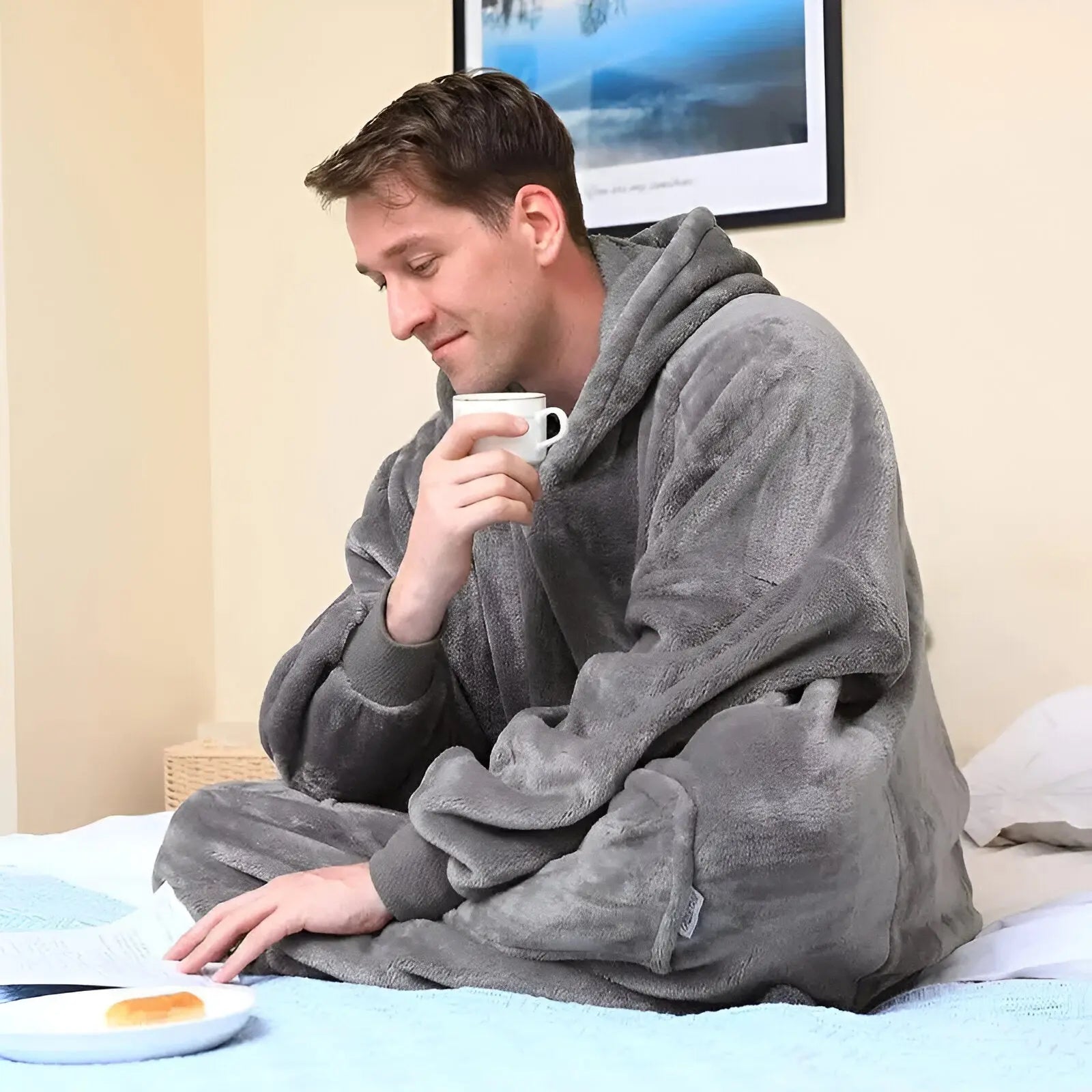 Oversized Fleece Deken Hoodie – Pluche Sherpa Voering