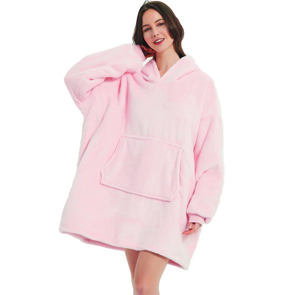 Oversized Fleece Deken Hoodie – Pluche Sherpa Voering
