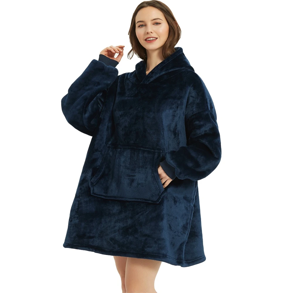 Oversized Fleece Deken Hoodie – Pluche Sherpa Voering