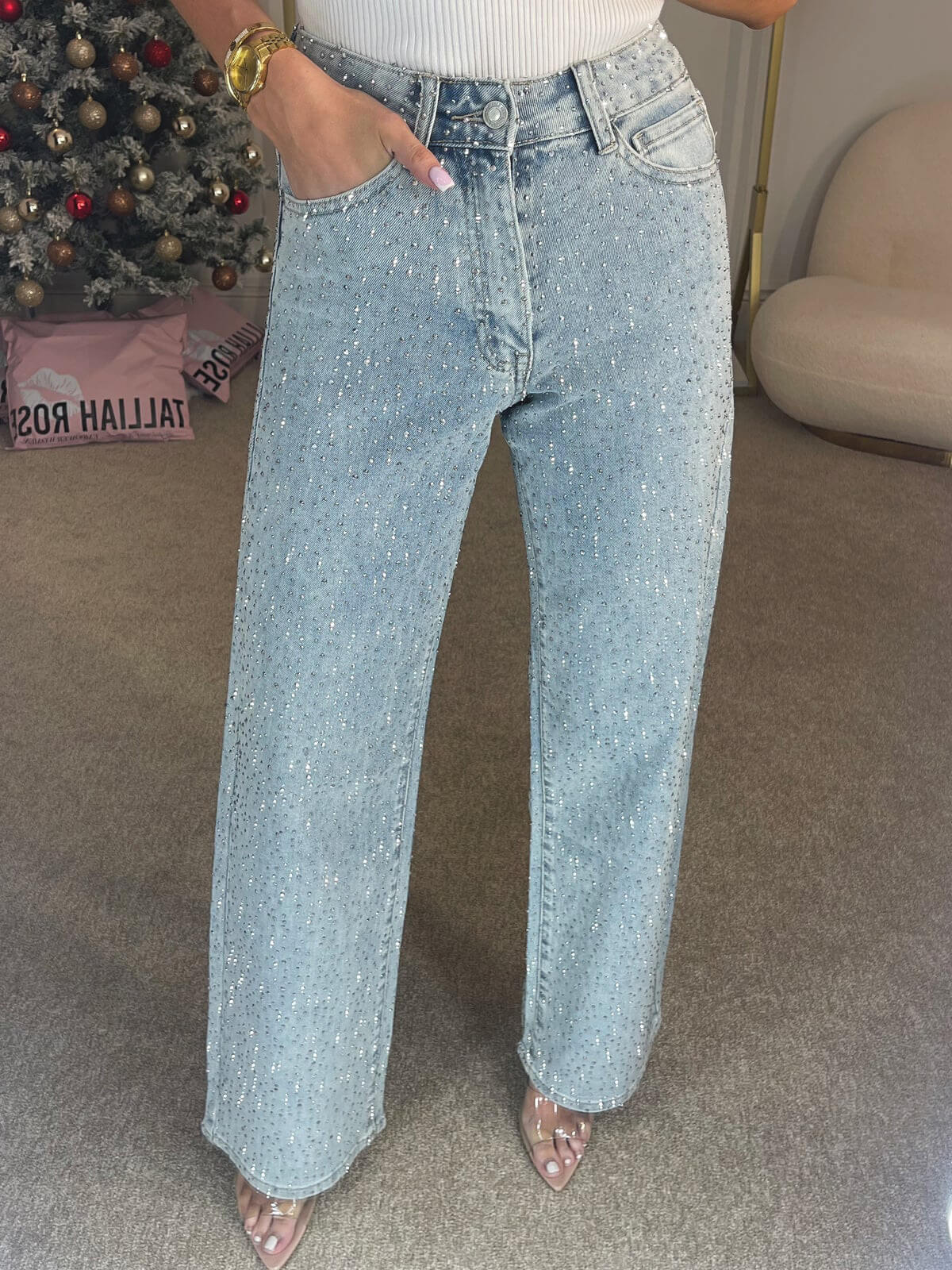 Gaby I Glamoureuze Dames Wijde Pijp Jeans