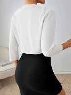 Elegant Kort Open Jasje – Gevouwen Halslijn