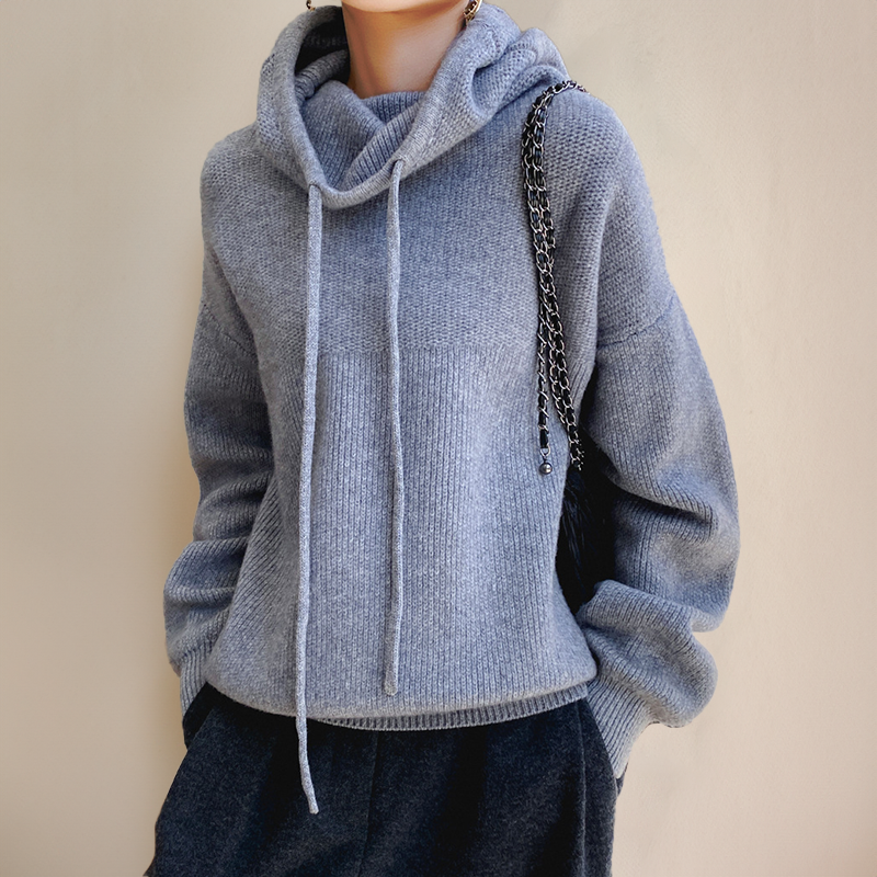 Luxe Gebreide Hoodie – Oversized Pasvorm Met Tunnelkoord