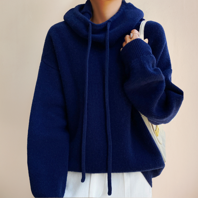 Luxe Gebreide Hoodie – Oversized Pasvorm Met Tunnelkoord