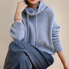 Luxe Gebreide Hoodie – Oversized Pasvorm Met Tunnelkoord