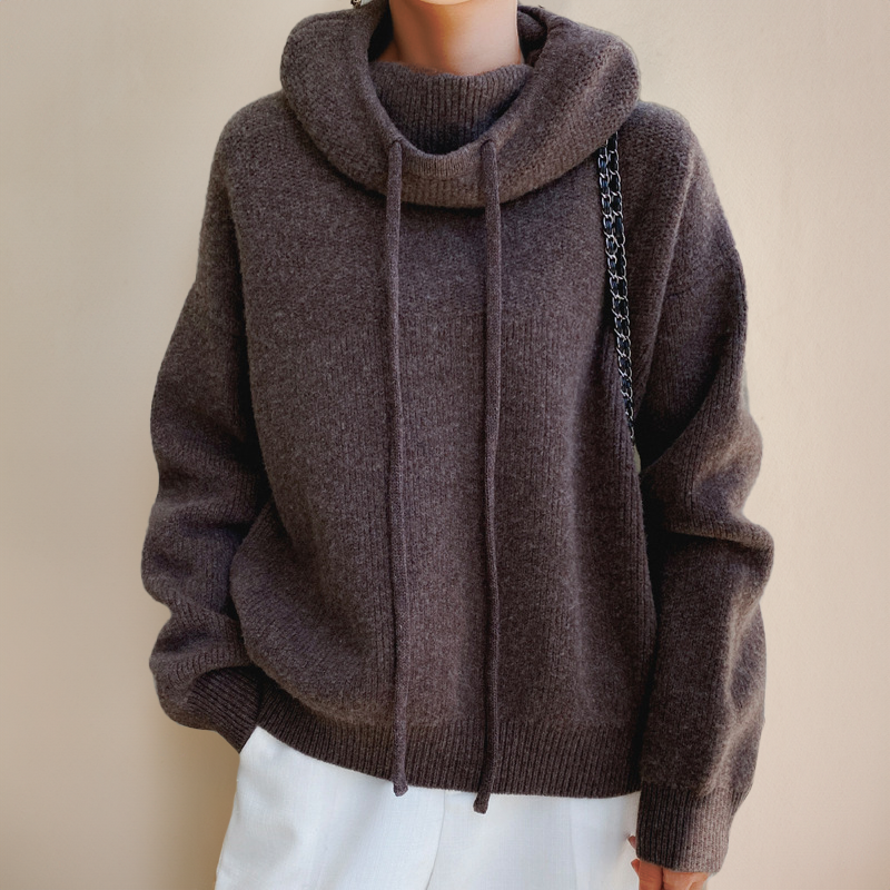 Luxe Gebreide Hoodie – Oversized Pasvorm Met Tunnelkoord