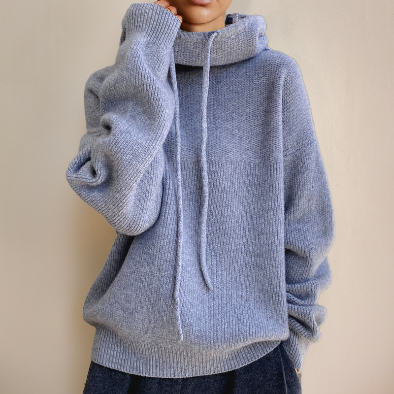 Luxe Gebreide Hoodie – Oversized Pasvorm Met Tunnelkoord