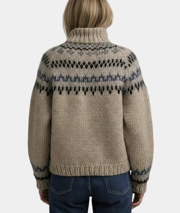 Emora Nova - Dames Gebreide Trui met Fair Isle Patroon - Winter