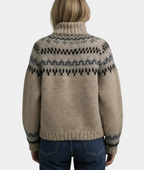 Emora Nova - Dames Gebreide Trui met Fair Isle Patroon - Winter