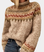 Emora Nova - Dames Gebreide Trui met Fair Isle Patroon - Winter