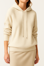 Ribgebreide Hoodie – Casual Trui met Capuchon